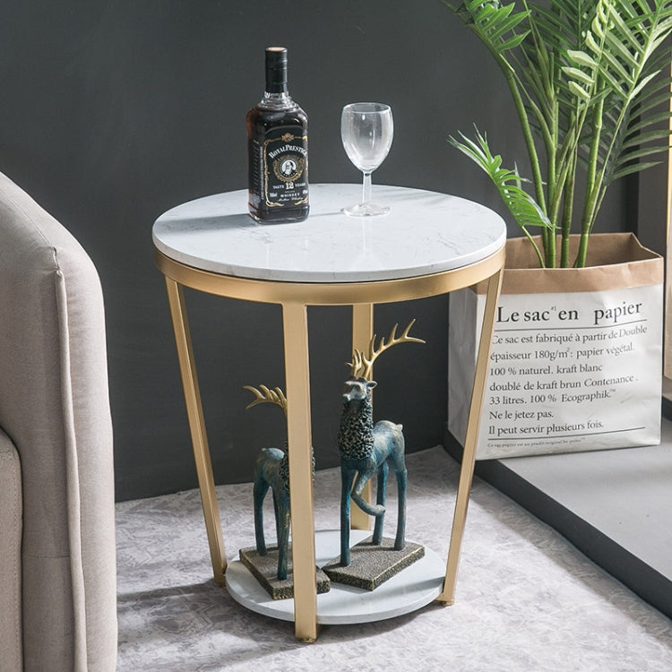 Household Living Room Sofa Iron Art Small Apartment Balcony Negotiate Small Tea Table, Colour: Embedding