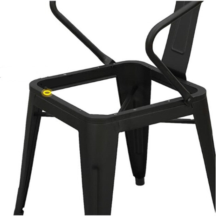 Industrial Wind Wrought Iron Solid Wood Office Lounge Chair