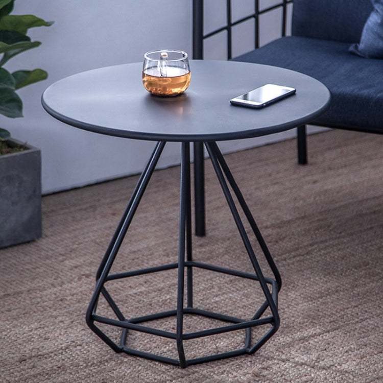 Iron art Meeting Light Luxury Bedroom Bedside Small Round Table, Size:70cm