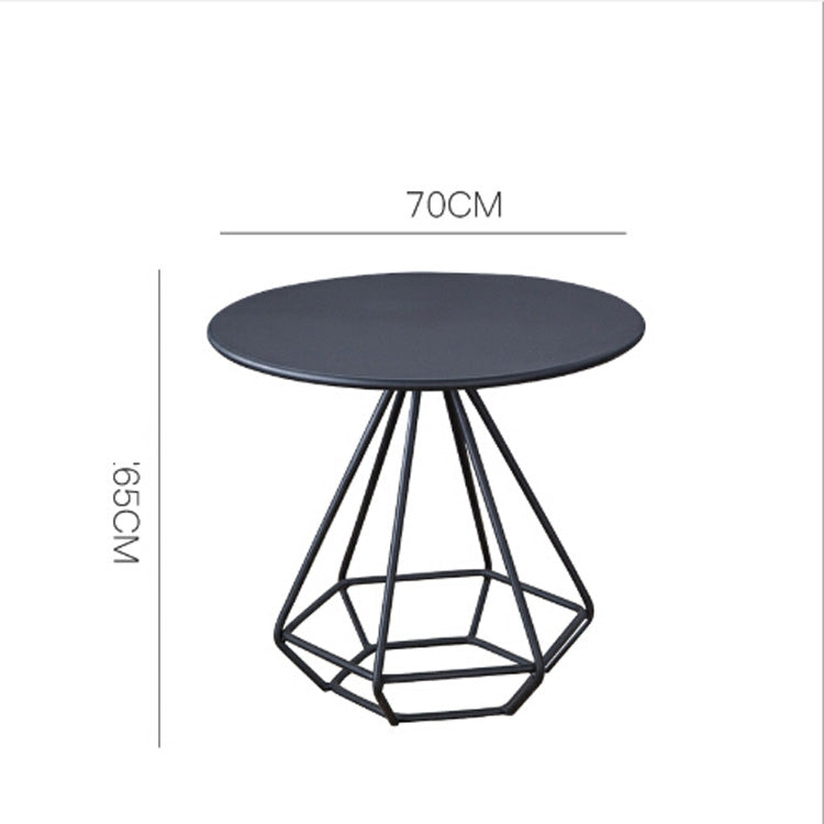 Iron art Meeting Light Luxury Bedroom Bedside Small Round Table, Size:70cm
