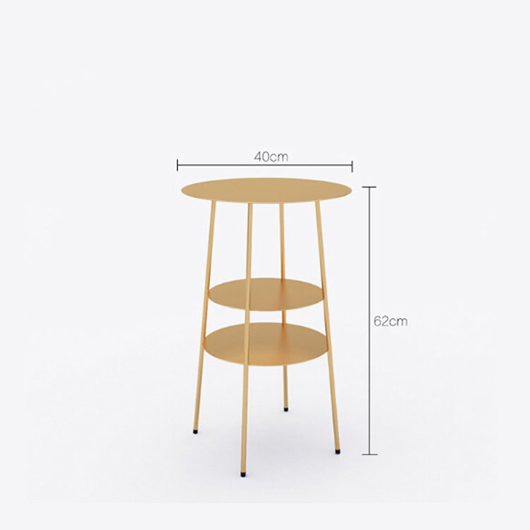 Living Room Small Apartment Simple and Modern Iron Art Small Round Table Coffee Table, Color:Gold