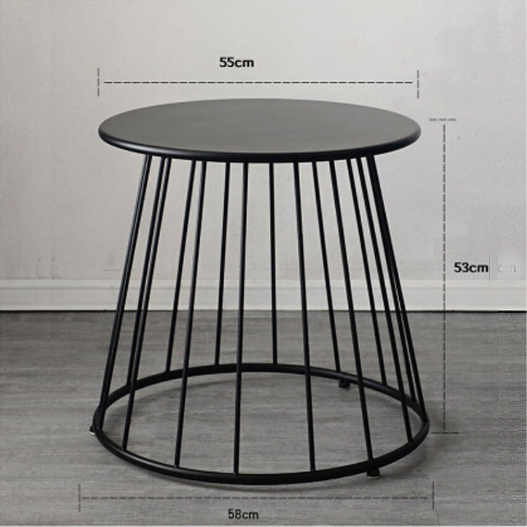 Simple Iron Art Bedroom Round Coffee Table, Color:Double red 55x55x52cm