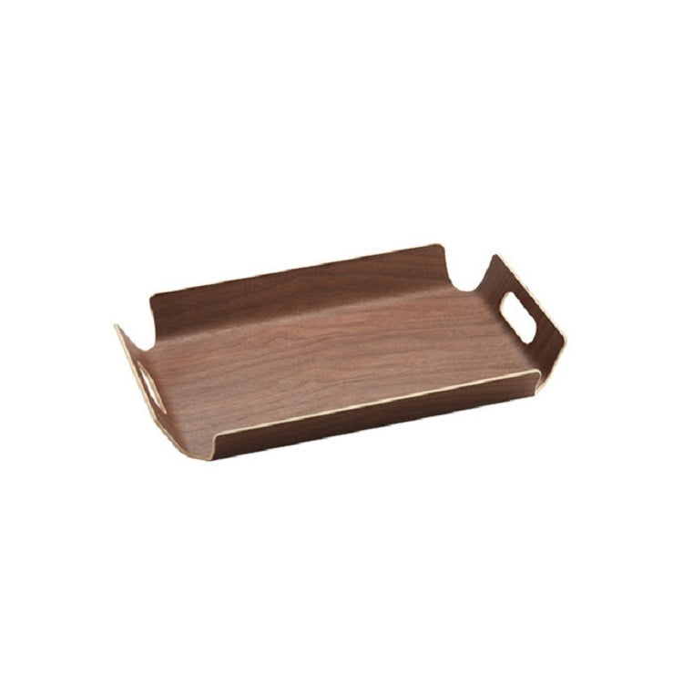 Wooden Dinner Plate Serving Plate Pastry Tray, Specification:880 Black Walnut S