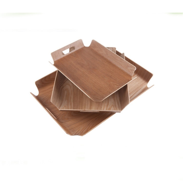 Wooden Dinner Plate Serving Plate Pastry Tray, Specification:880 Black Walnut S