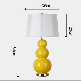 Creative Gourd Ceramic Living Room Table Lamp Bedroom Bedside Decorative Lamp