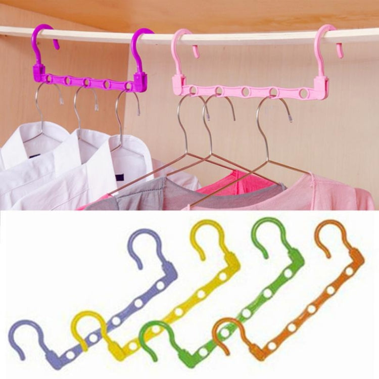 5-Hole Plastic Clothes Hanger Magic Hanger Hanger Wonder Closet Organizer Multi-port Hookï¼ŒRandom Color Delivery
