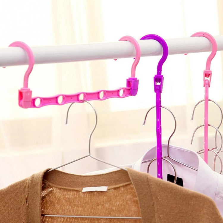 5-Hole Plastic Clothes Hanger Magic Hanger Hanger Wonder Closet Organizer Multi-port Hookï¼ŒRandom Color Delivery