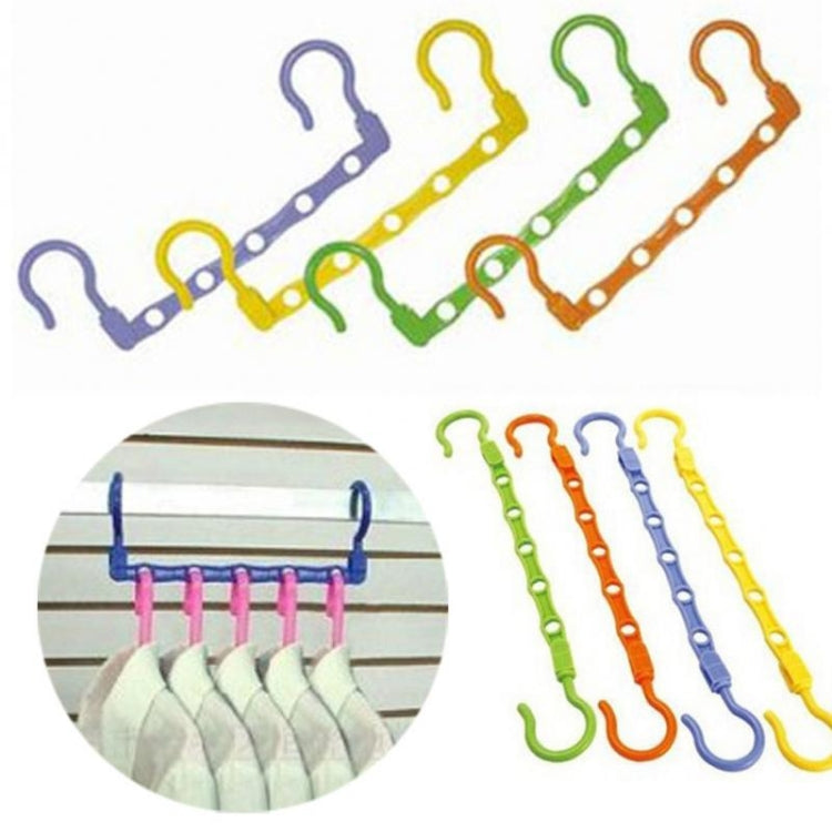 5-Hole Plastic Clothes Hanger Magic Hanger Hanger Wonder Closet Organizer Multi-port Hookï¼ŒRandom Color Delivery