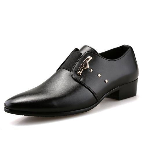 Men Formal Shoes Slip-On PU Leather Pointed Shoes, Shoe Size:39