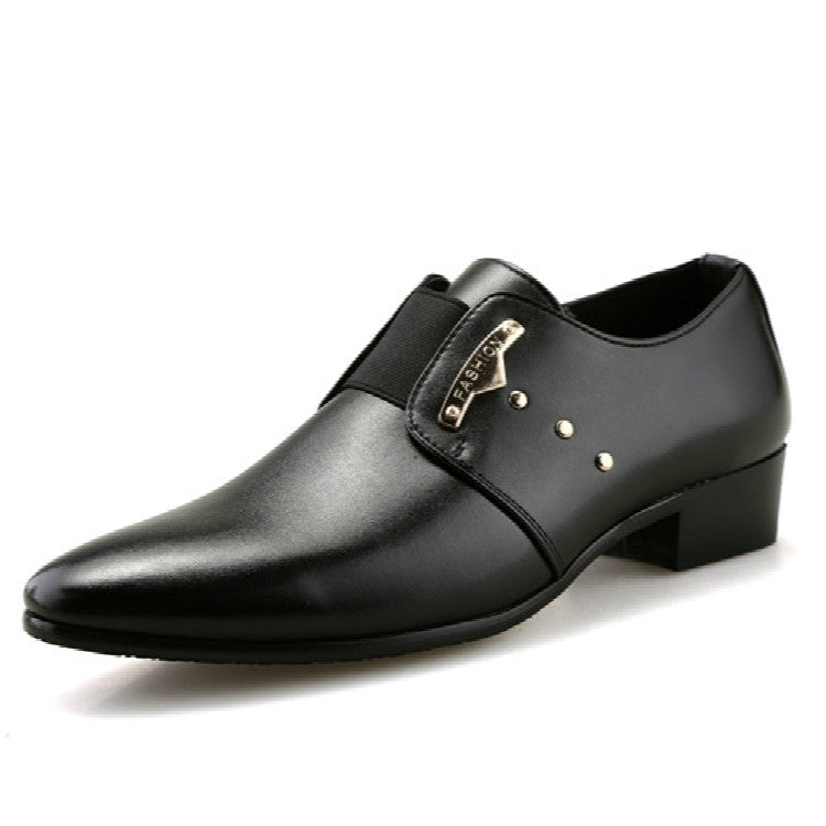 Men Formal Shoes Slip-On PU Leather Pointed Shoes, Shoe Size:39