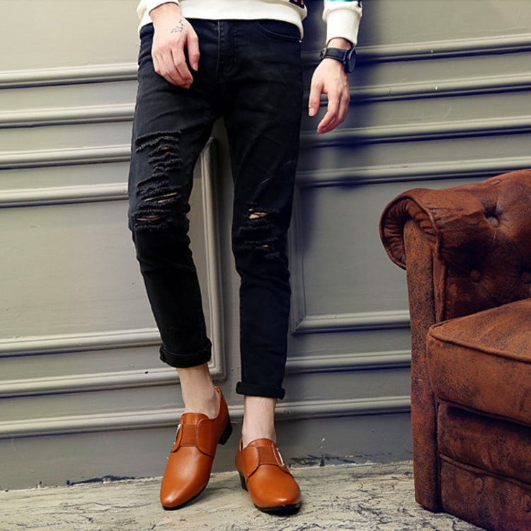 Men Formal Shoes Slip-On PU Leather Pointed Shoes, Shoe Size:42