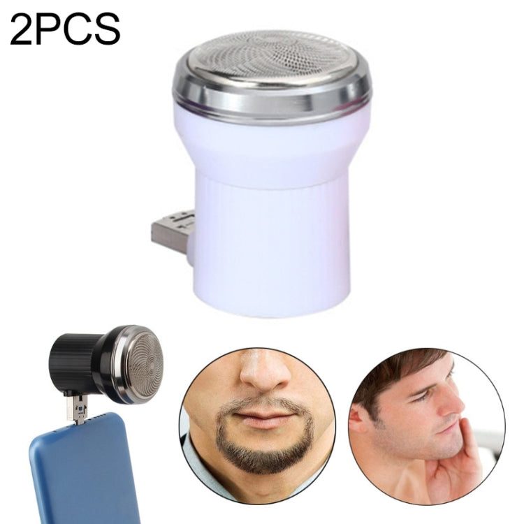 2PCS Electric USB Shaver Mini Portable Plug In Travel Razor