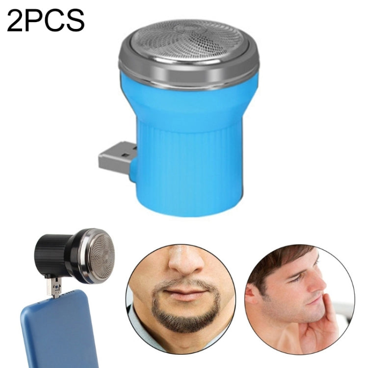 2PCS Electric USB Shaver Mini Portable Plug In Travel Razor