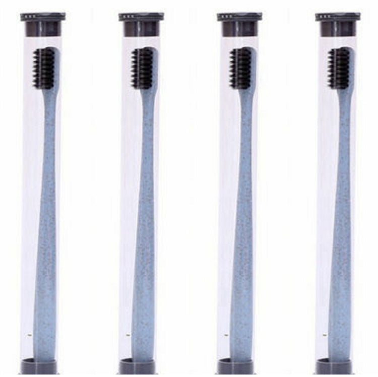 4  PCS /set Wheat Straw Toothbrush Soft-Bristle Toothbrush Bamboo Charcoal Head 18cm PVC Casing Portable Packaging Travel Toothbrush