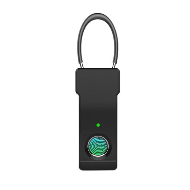 Smart Keyless Fingerprint Padlock USB Rechargeable IP65 Waterproof Anti-Theft Security Padlock Door Luggage Case Lock(Black)