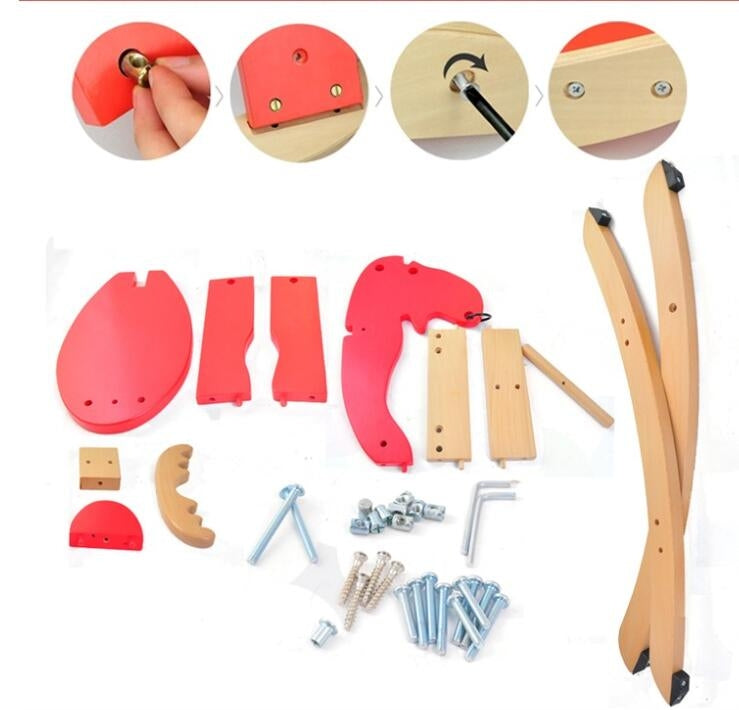 Children's Toddler Wooden Car Elk Wooden Horse Rocking Chair