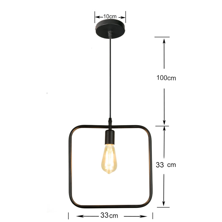 Simple and Creative Wrought Iron Geometric Chandelier Bar Exhibition Hall Clothing Store Restaurant Hotel Decorative Light with Light Bulb