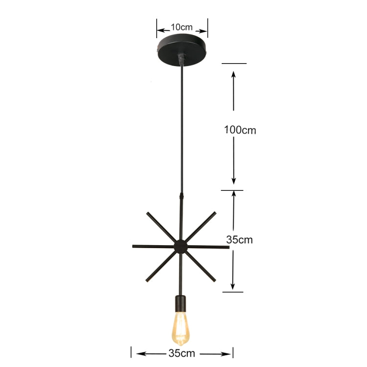 Simple and Creative Wrought Iron Geometric Chandelier Bar Exhibition Hall Clothing Store Restaurant Hotel Decorative Light with Light Bulb