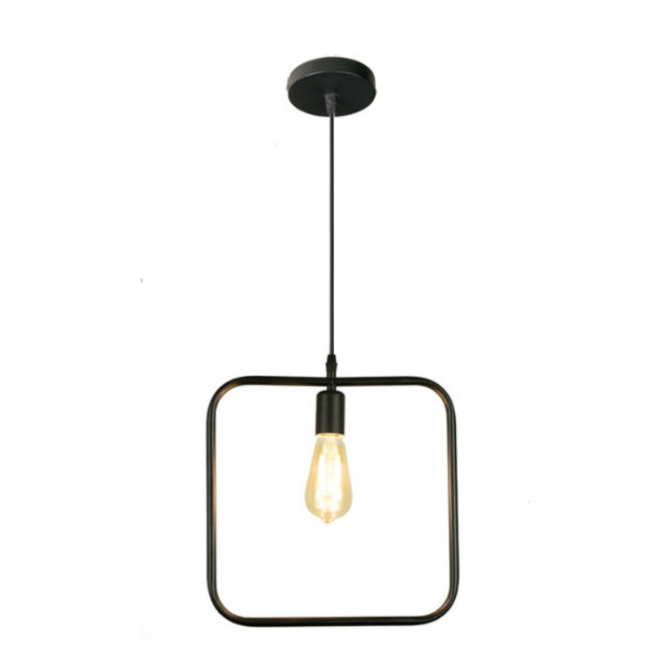 Simple and Creative Wrought Iron Geometric Chandelier Bar Exhibition Hall Clothing Store Restaurant Hotel Decorative Light with LED Light Bulb