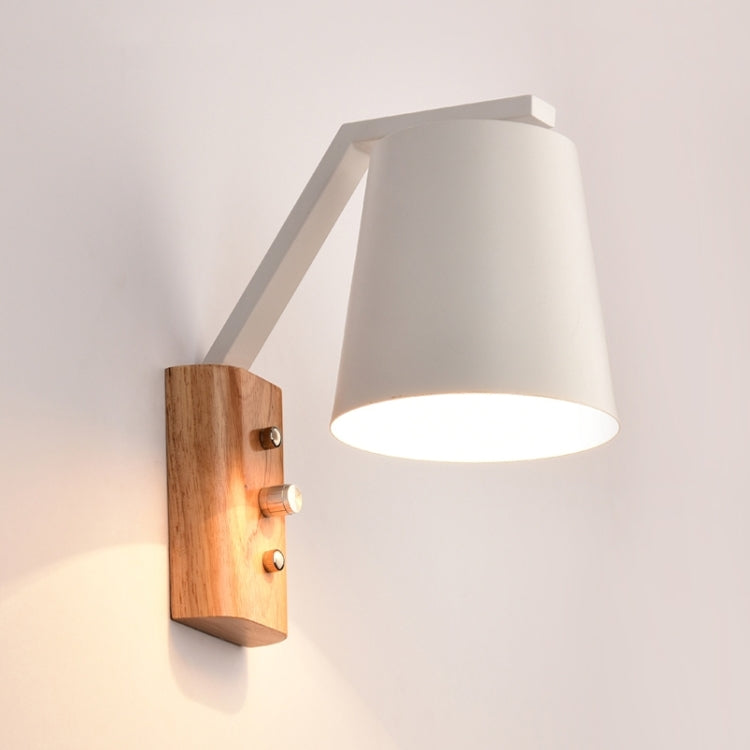 Creative Bedroom Study Bedside Balcony Aisle Porch Hotel Cafe Wood Wall Lamp Switch Light, Light Source:Warm White