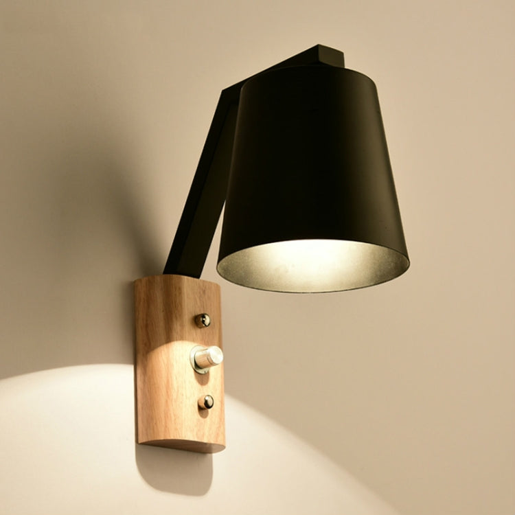 Creative Bedroom Study Bedside Balcony Aisle Porch Hotel Cafe Wood Wall Lamp Switch Light, Light Source:Warm White