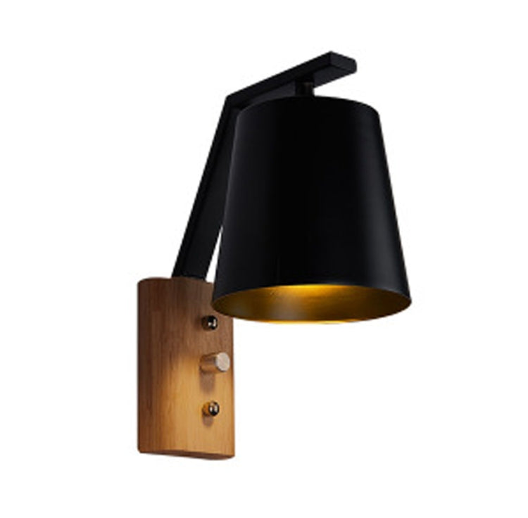 Creative Bedroom Study Bedside Balcony Aisle Porch Hotel Cafe Wood Wall Lamp Switch Light, Light Source:Warm White