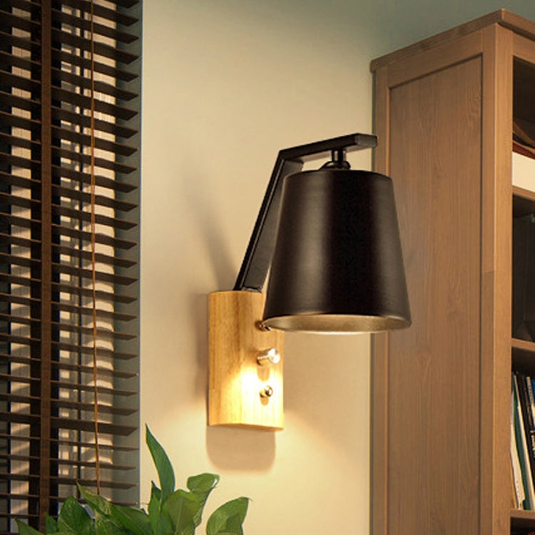 Creative Bedroom Study Bedside Balcony Aisle Porch Hotel Cafe Wood Wall Lamp Switch Light, Light Source:Warm White