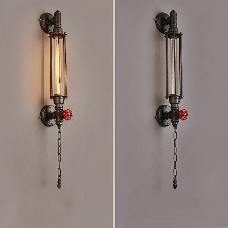 Creative Personality Iron Art Retro Cafe Bedroom Restaurant Bar Counter Bar Attic Industry Water Pipe Wall Light, Specification:Single head