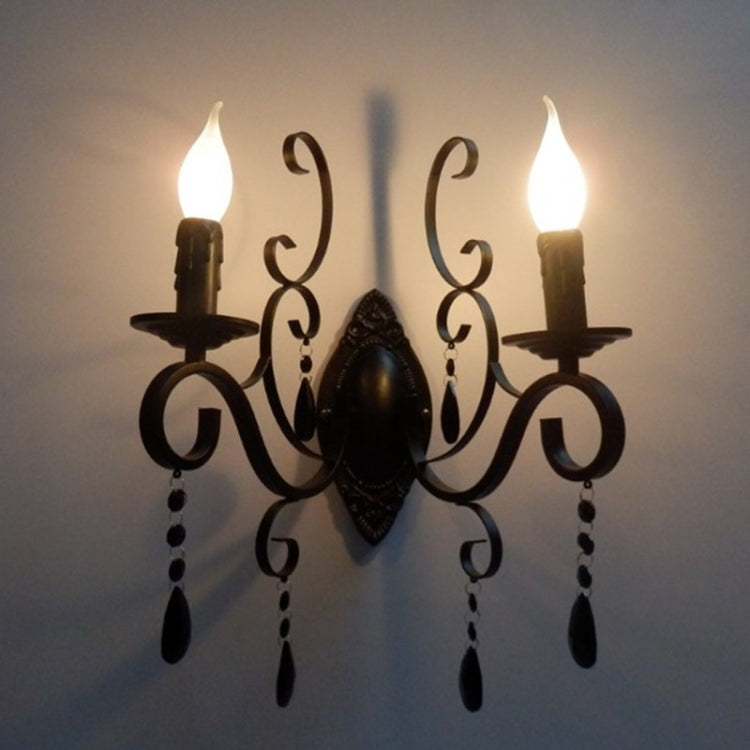 Classic Retro Double Heads Candle Light Metal Creative Personality LED Wall Lamps
