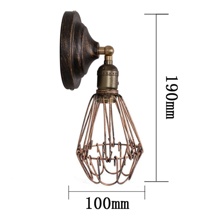 Vintage Wrought Small Iron Cage Attic Bar LED Wall Lamp(Bronze)