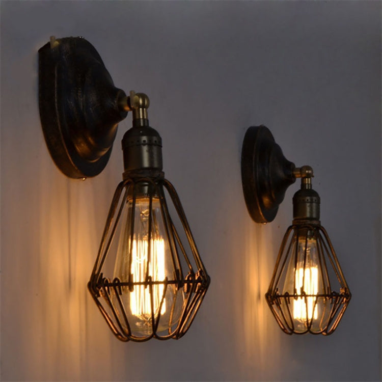Vintage Wrought Small Iron Cage Attic Bar LED Wall Lamp(Bronze)