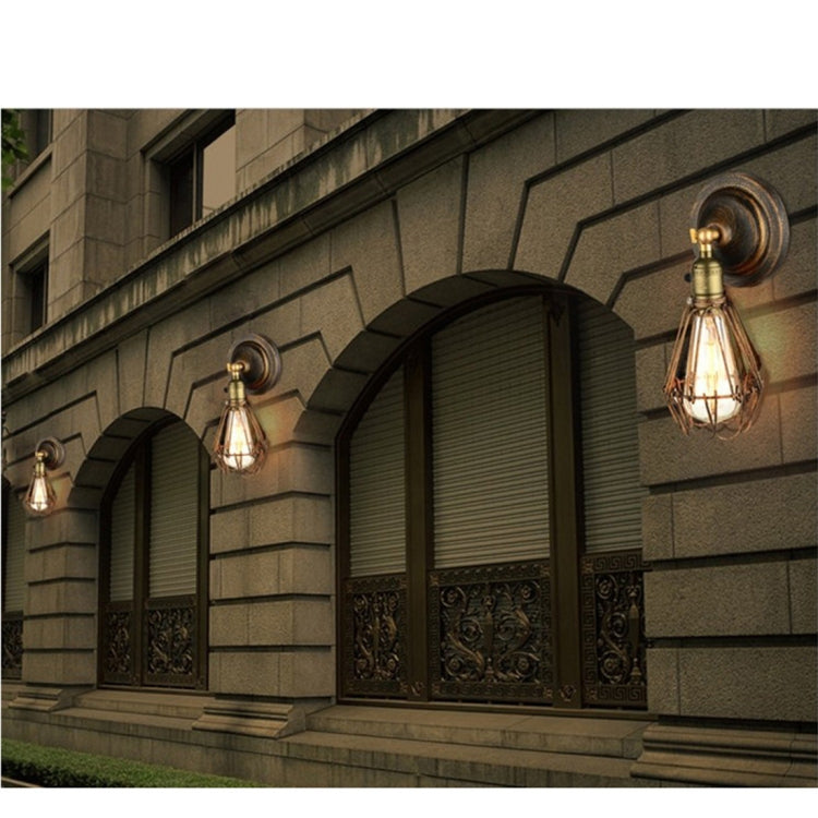 Vintage Wrought Small Iron Cage Attic Bar LED Wall Lamp(Bronze)