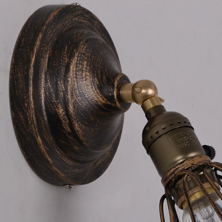 Vintage Wrought Small Iron Cage Attic Bar LED Wall Lamp(Bronze)