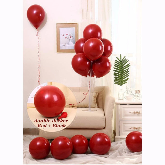 100 PCS Balloons Toys Party Decoration Balloon Balloon Toy, Specification:Single Layer (Red)(Red)