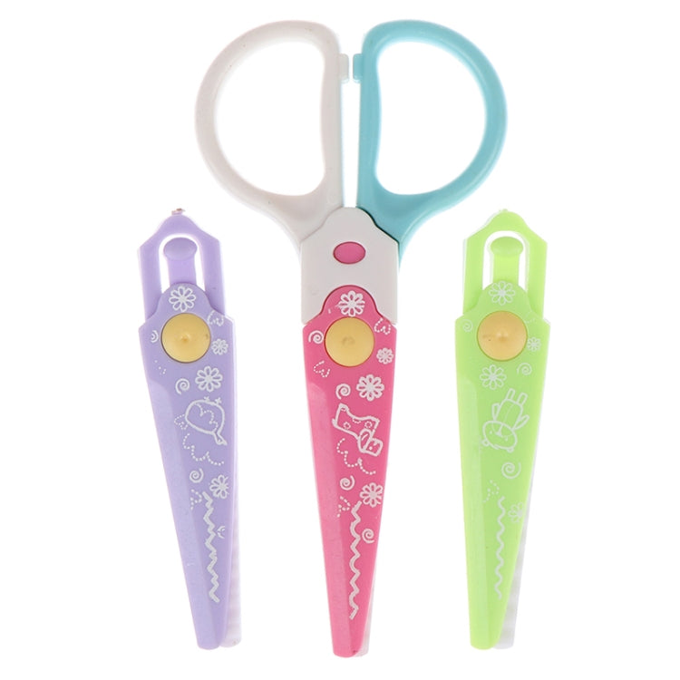 3 Sets Children Stationery Creative Lace Scissors 3/6 Knife Head Manual Safety Plastic Scissors Random Color Delivery, Size:3 Packs