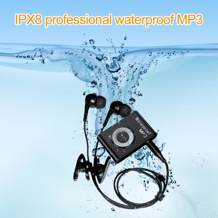 C26 IPX8 Waterproof Swimming Diving Sports MP3 Music Player with Clip & Earphone, Support FM, Memory:4GB