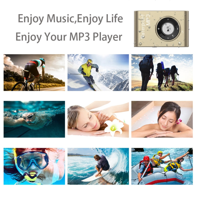 C26 IPX8 Waterproof Swimming Diving Sports MP3 Music Player with Clip & Earphone, Support FM, Memory:4GB