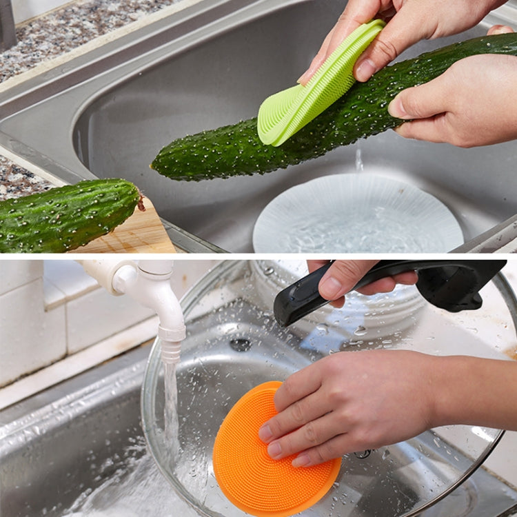 100 PCS Kitchen Multifunction Pad Silicone Fruit Vegetable Cleaner Washing Tools, Random Color Delivery