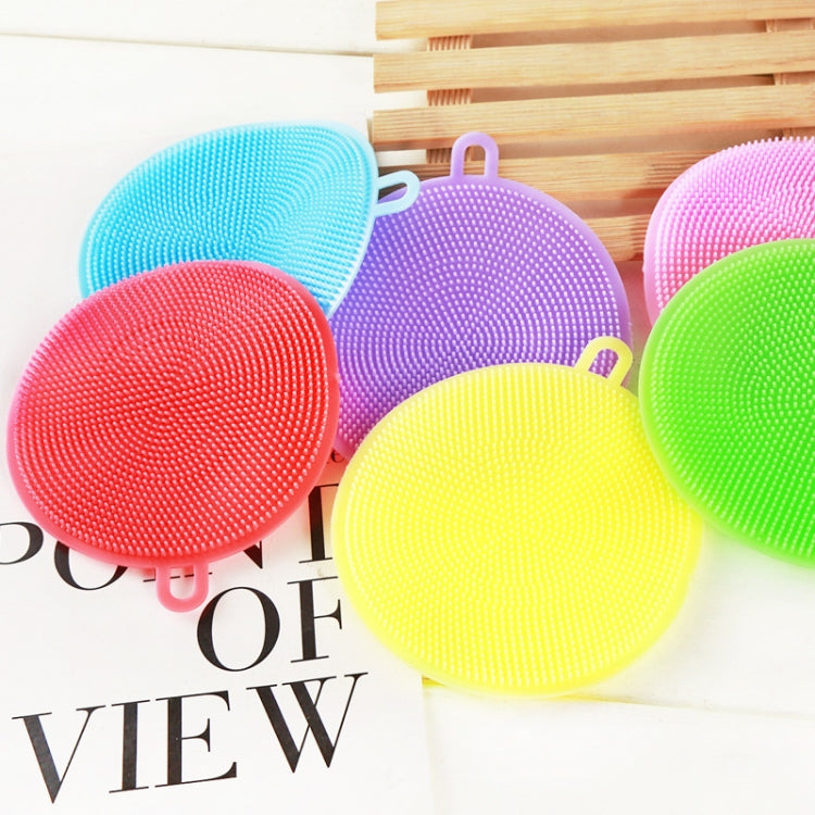 100 PCS Kitchen Multifunction Pad Silicone Fruit Vegetable Cleaner Washing Tools, Random Color Delivery