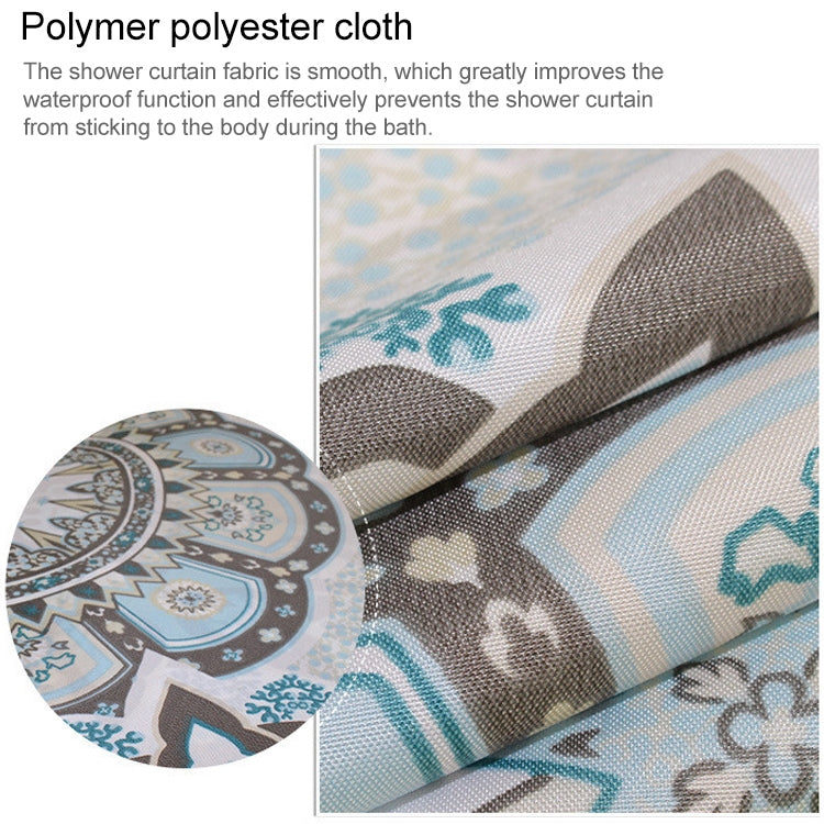 Bohemian Mandala Shower Curtains Bathroom Geometric Waterproof Bath Curtain, Size:220x200cm