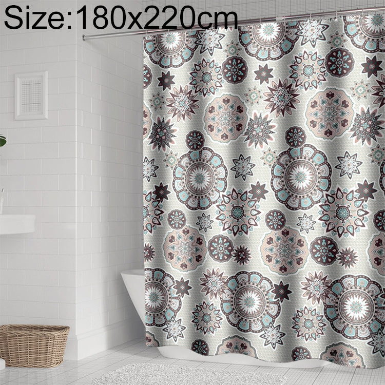 Bohemian Mandala Shower Curtains Bathroom Geometric Waterproof Bath Curtain, Size:180x220cm