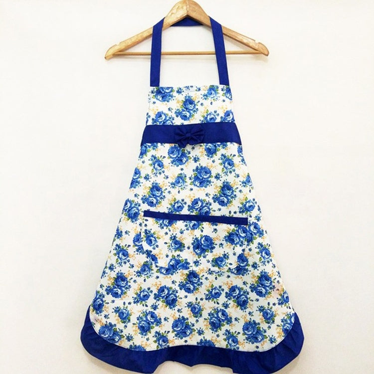 Household Rose Waterproof Kitchen Aprons Flower Cleaning Overalls