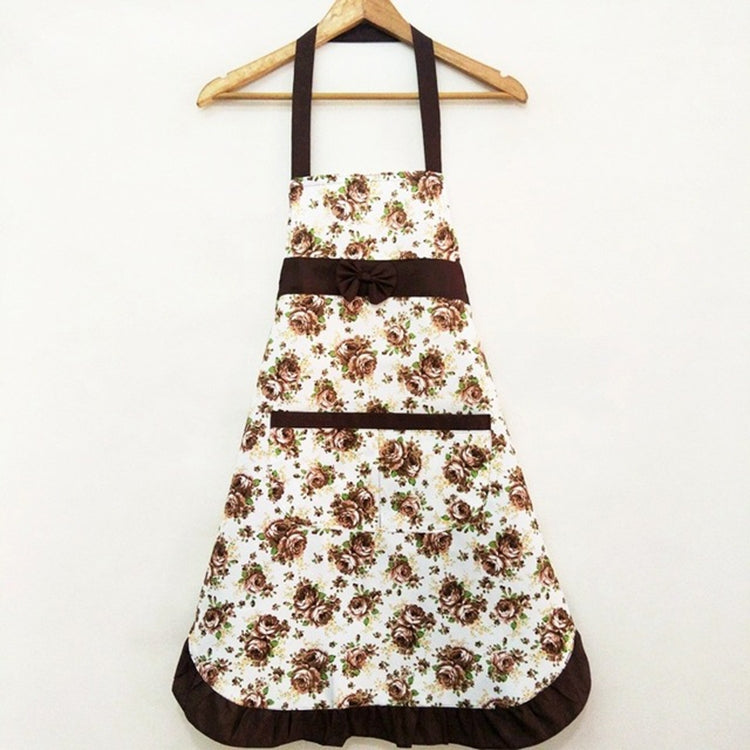 Household Rose Waterproof Kitchen Aprons Flower Cleaning Overalls