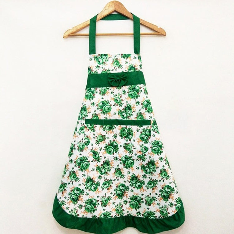 Household Rose Waterproof Kitchen Aprons Flower Cleaning Overalls