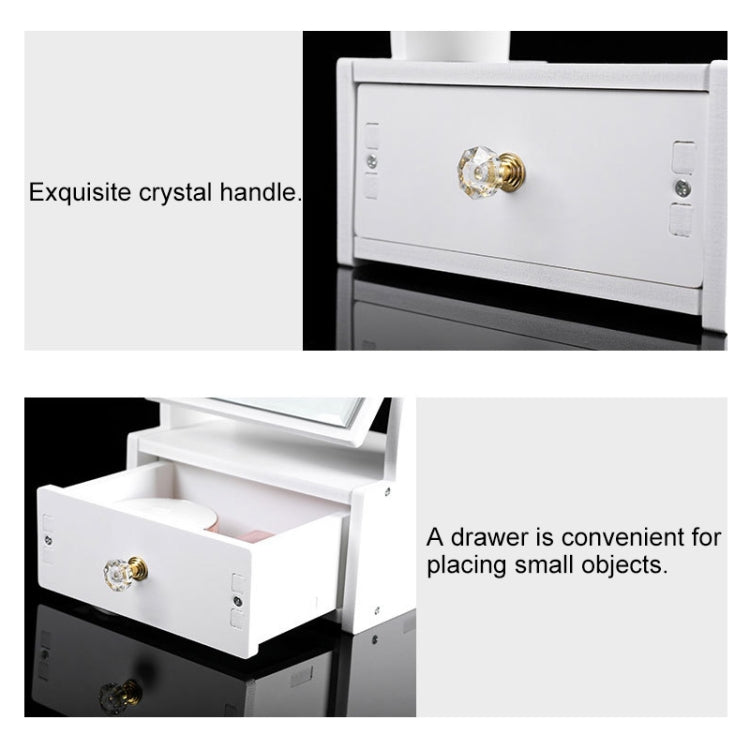 Desktop Cute Dressing Plastic Square Rotatable with Drawer HD Makeup Mirror