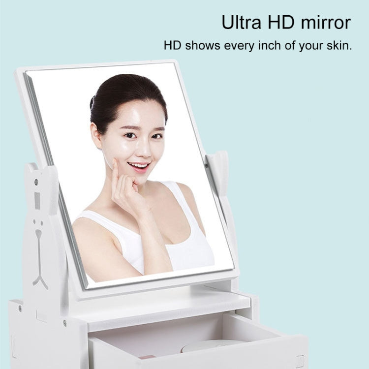 Desktop Cute Dressing Plastic Square Rotatable with Drawer HD Makeup Mirror
