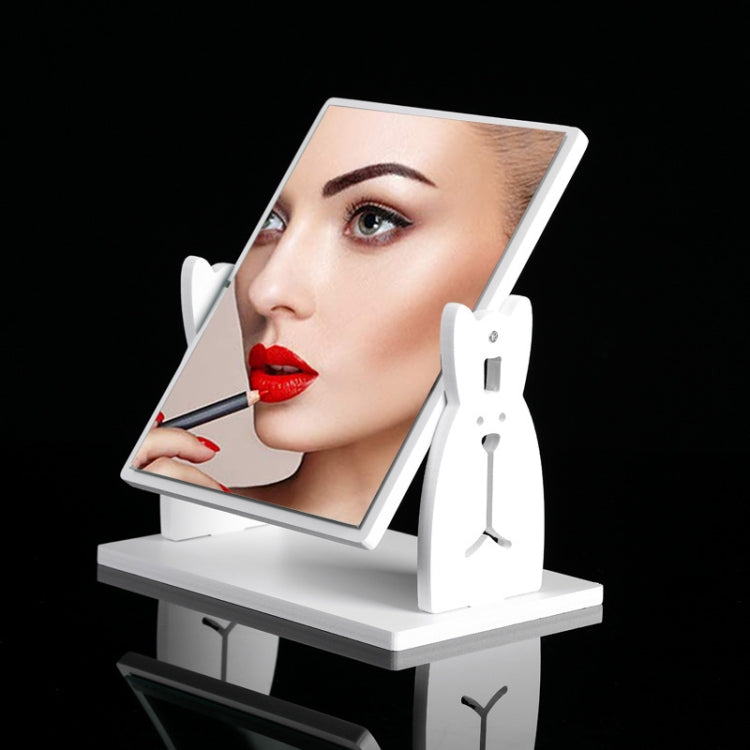 Desktop Cute Dressing Plastic Square Rotatable with Drawer HD Makeup Mirror