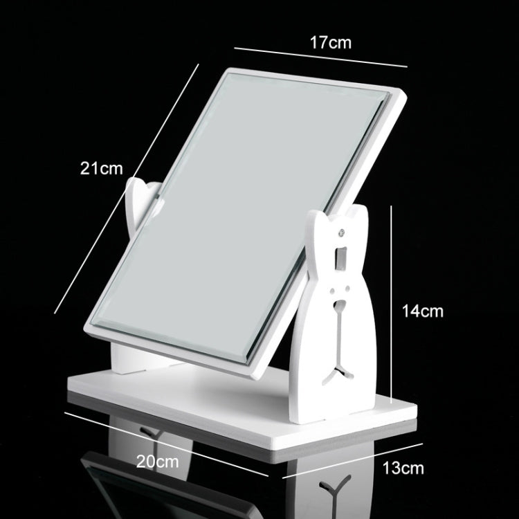 Desktop Cute Dressing Plastic Square Rotatable with Drawer HD Makeup Mirror