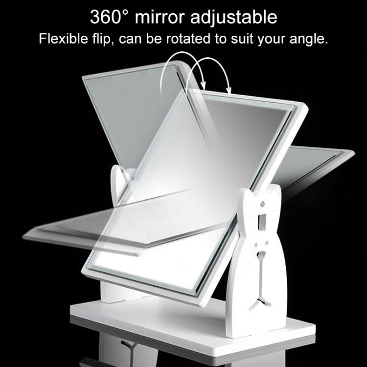 Desktop Cute Dressing Plastic Square Rotatable with Drawer HD Makeup Mirror