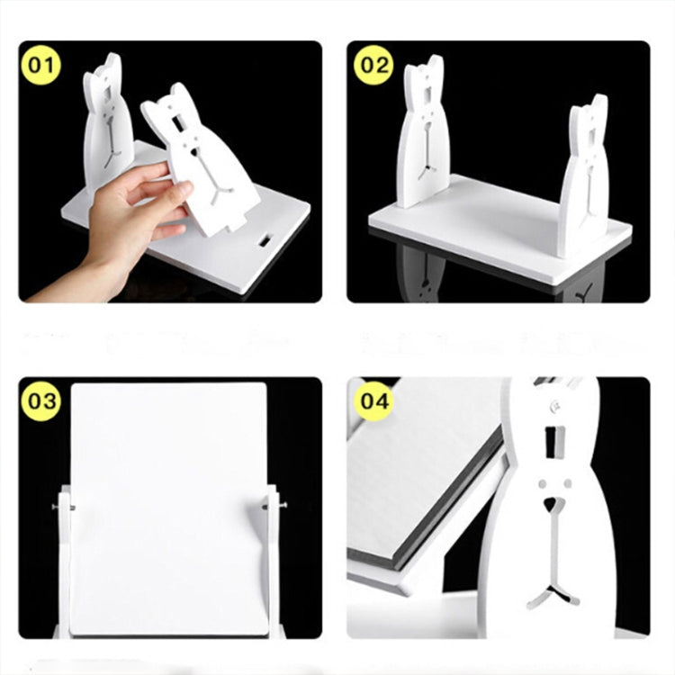 Desktop Cute Dressing Plastic Square Rotatable with Drawer HD Makeup Mirror